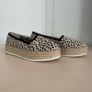 Gianni Bini Shyleah Black and Cream Espadrilles with Platform Sole sz 8.5 NWT
